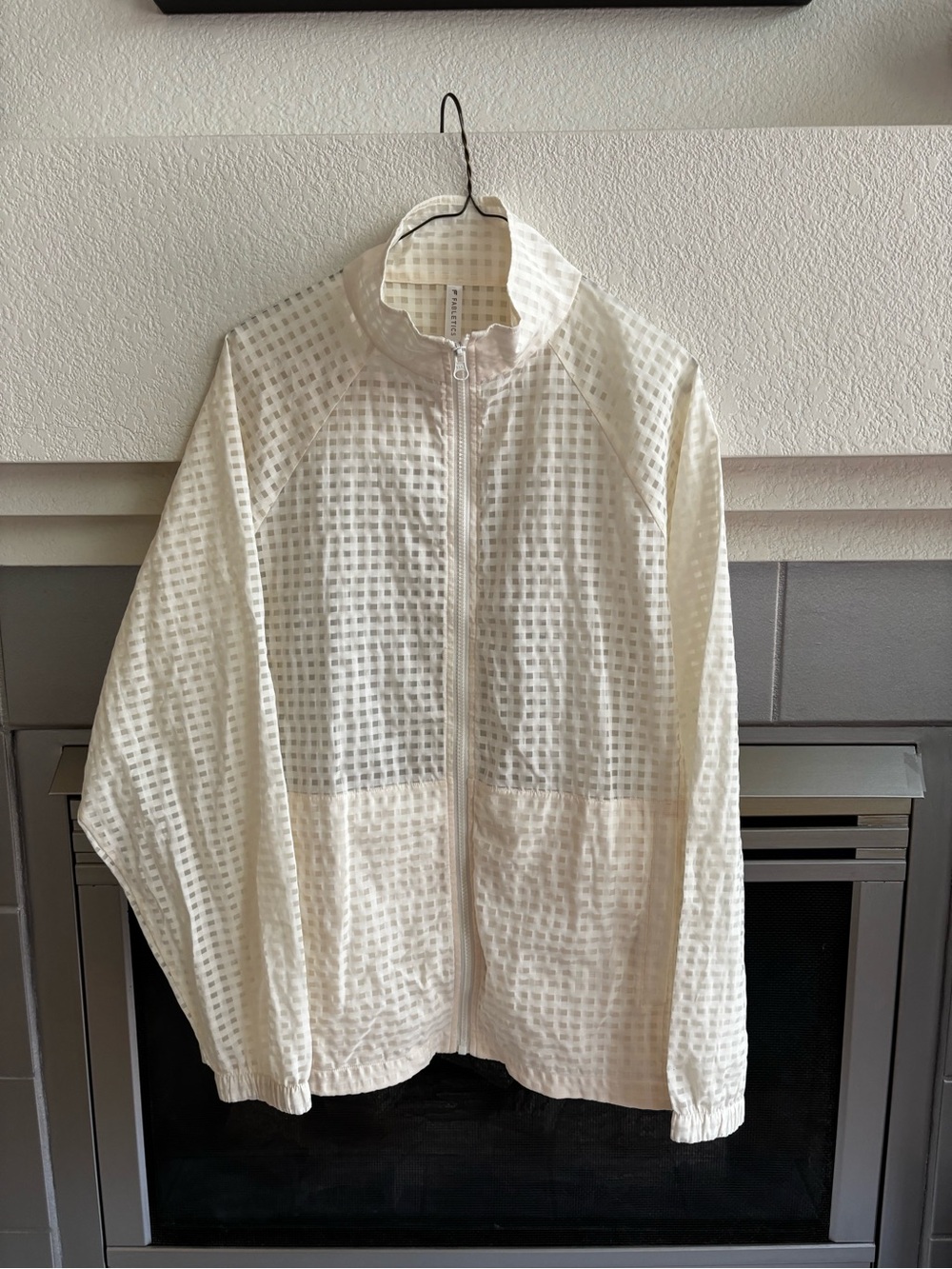 FABLETICS Lightweight Cream Zip-Front Jacket - Women LARGE